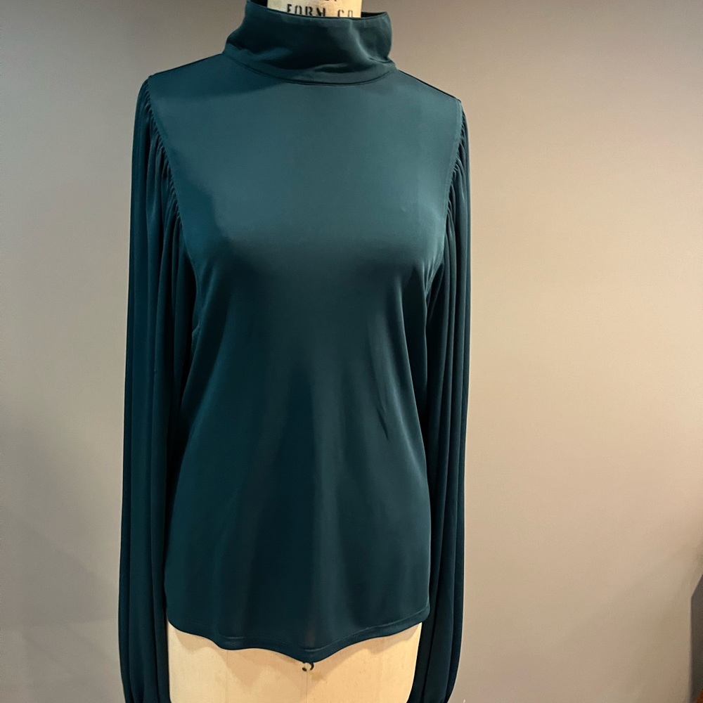 Self Portrait jewel green top